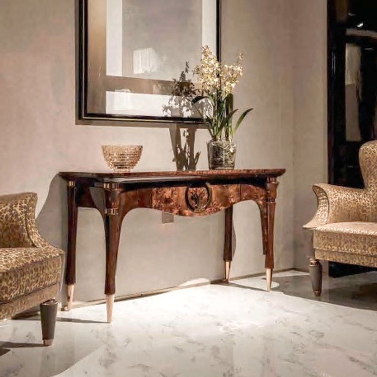 Italian high-end custom living room entran...