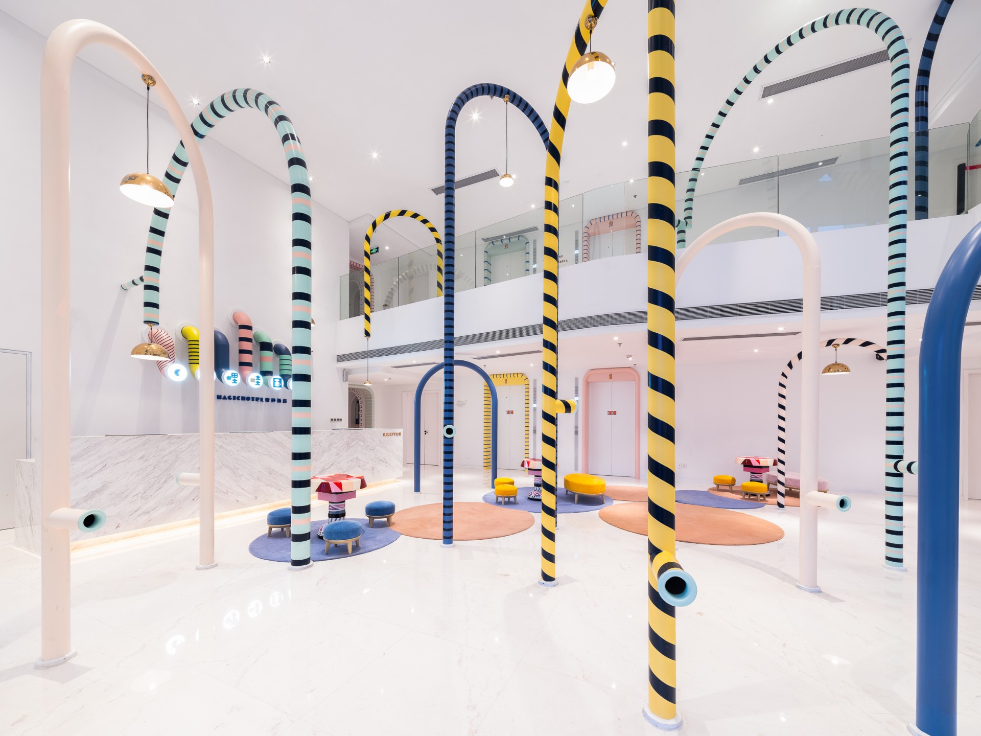 Magical Holiday Hotel in Sci-Fi Art Style