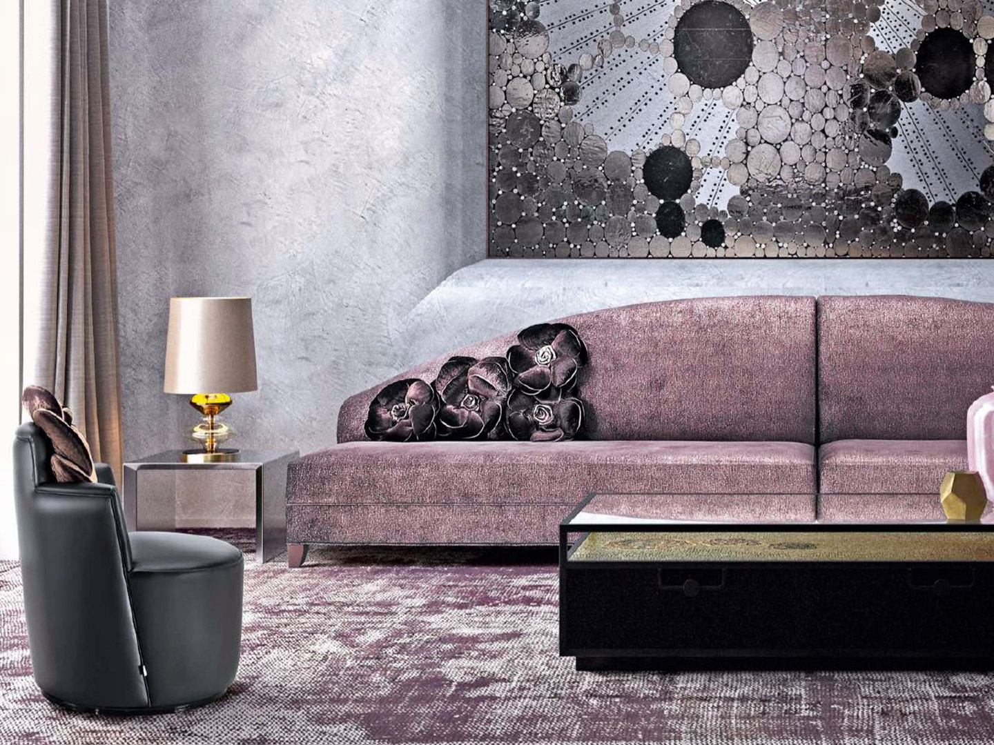 Hotel club project customized modern light luxury high-end sofa combination J-119