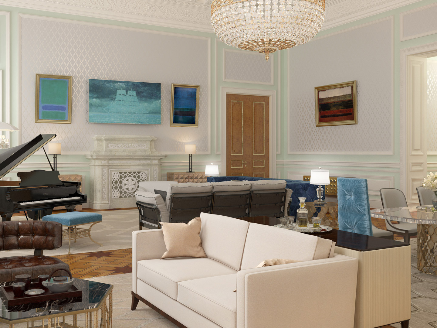 Italian high-end engineering hotel bedroom furn...