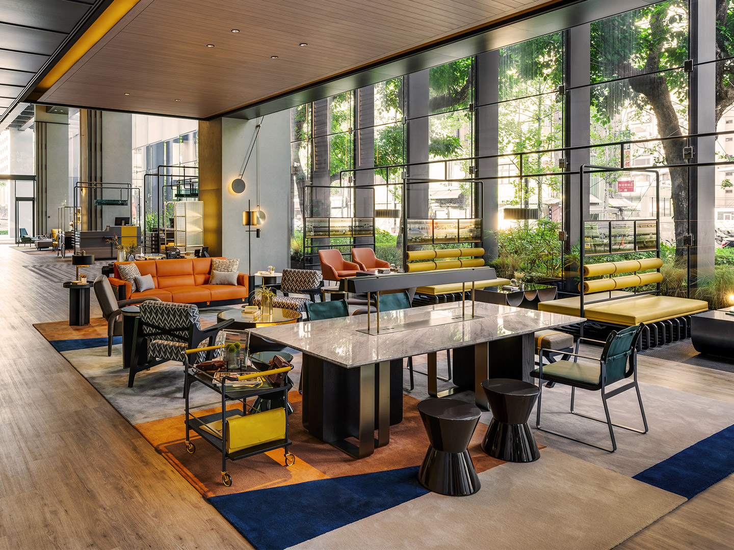 Furniture designer project works custom hotel f...