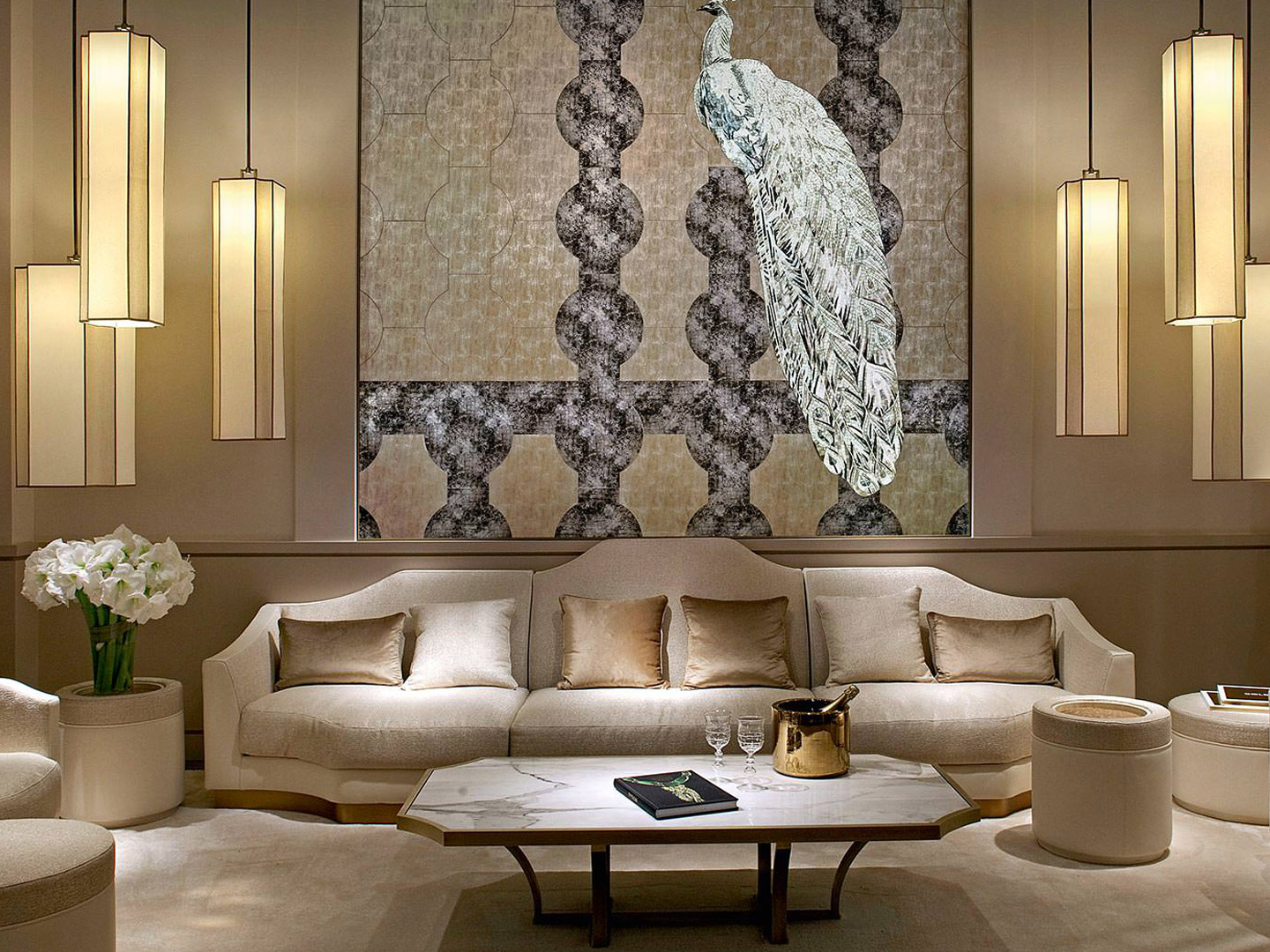 High-end luxury star hotel villa custom furniture lobby sofa J-113
