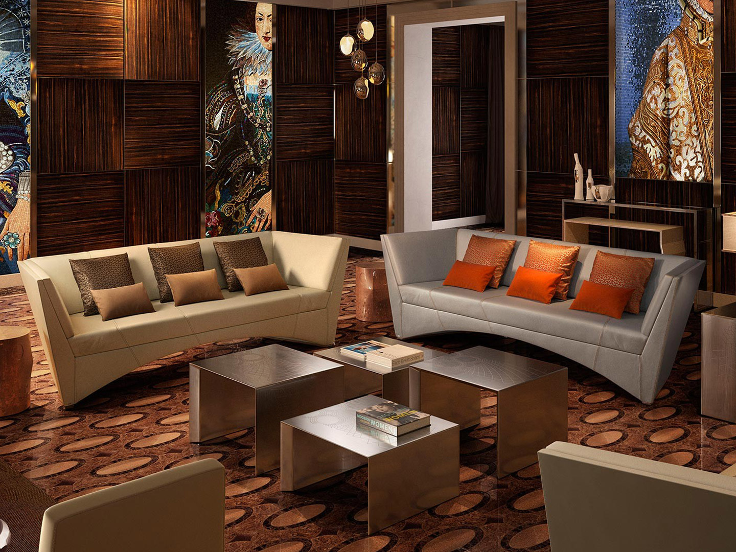 Hotel club project customized modern light luxury sofa combination J-116