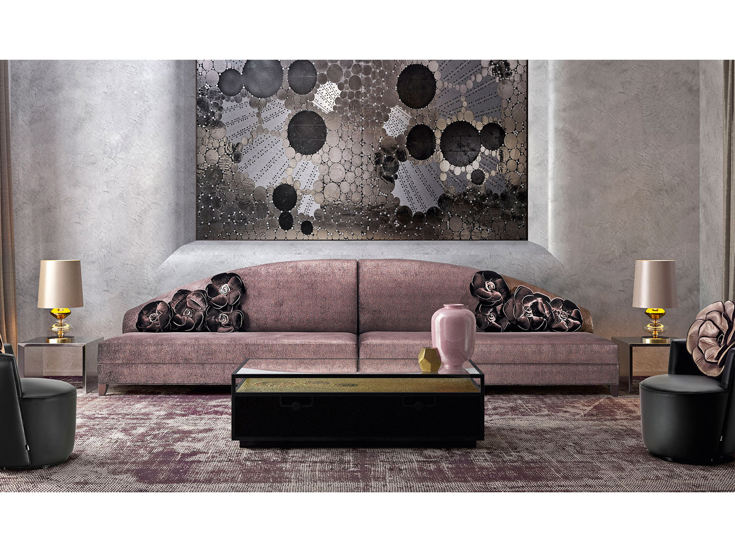 Hotel club project customized modern light luxury high-end sofa combination J-119