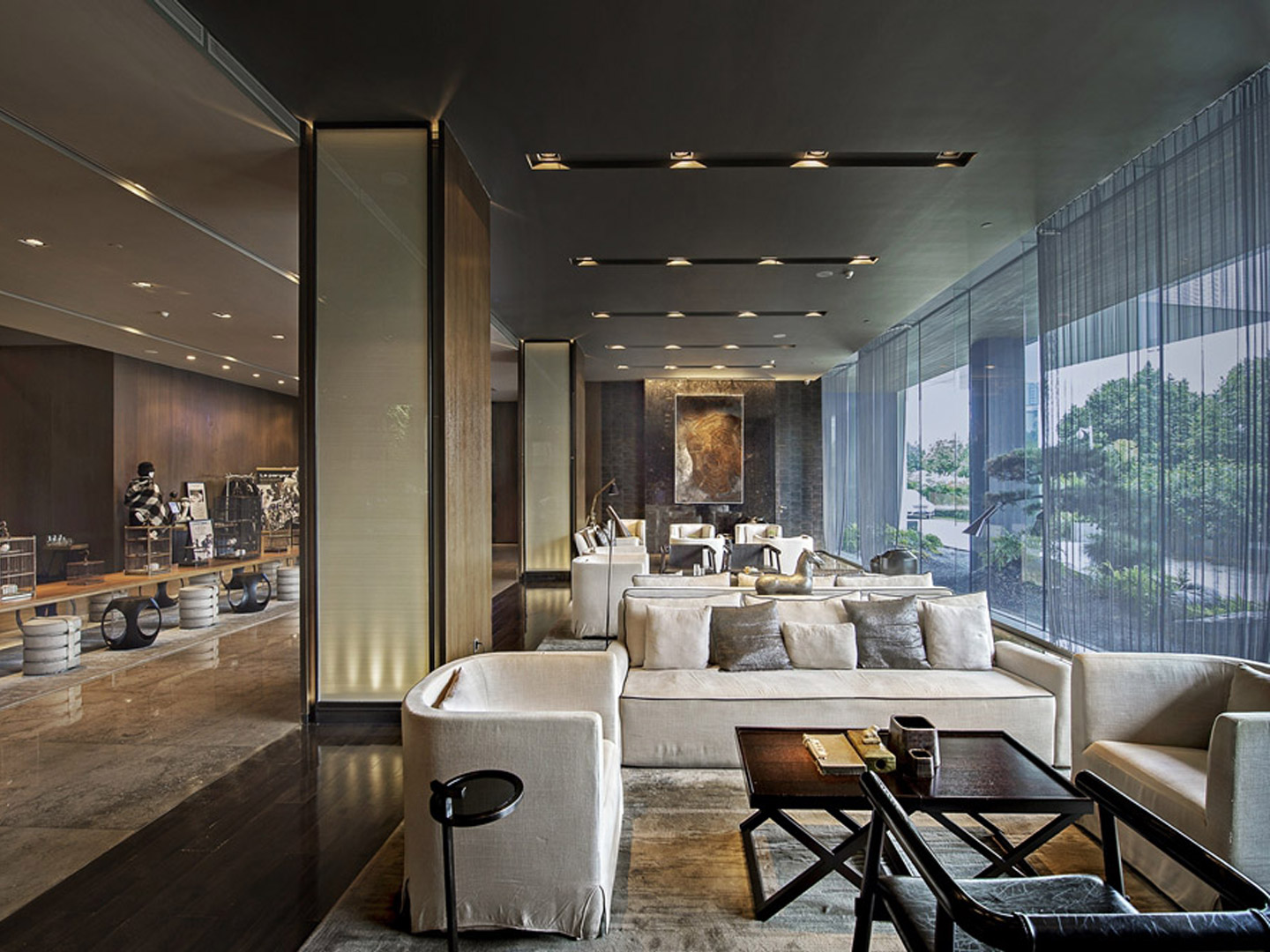 Italian high-end light luxury villa hotel custom furniture J-172