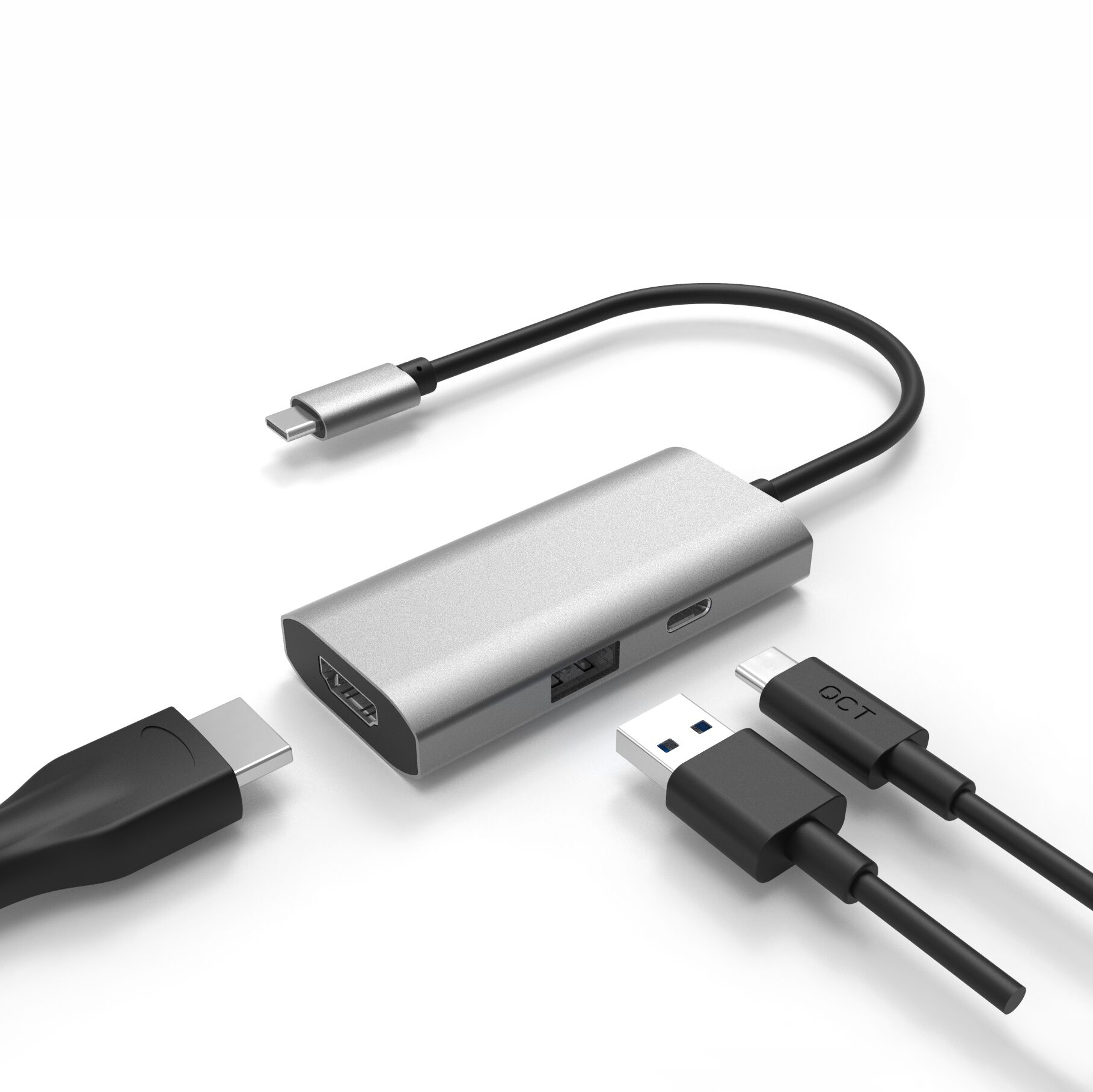 OEM ODM Type C to USB 3.0 PD HDMI Adapter 3 In 1 USB Hub