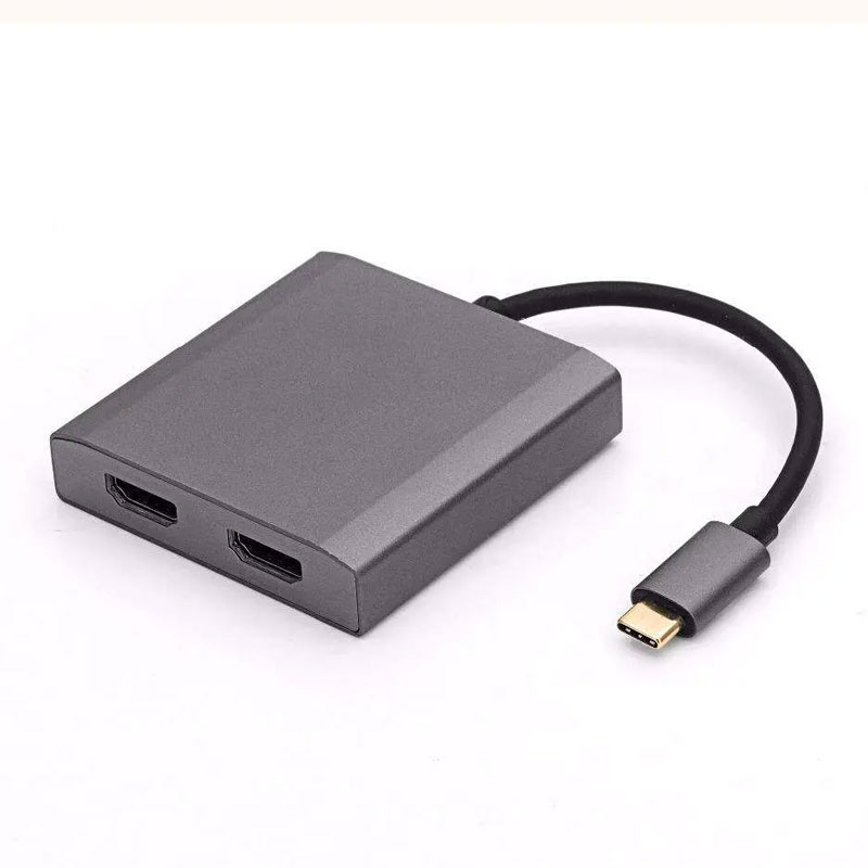 4K@30Hz USB Type C Male To 2*HDMI Female USB Hub