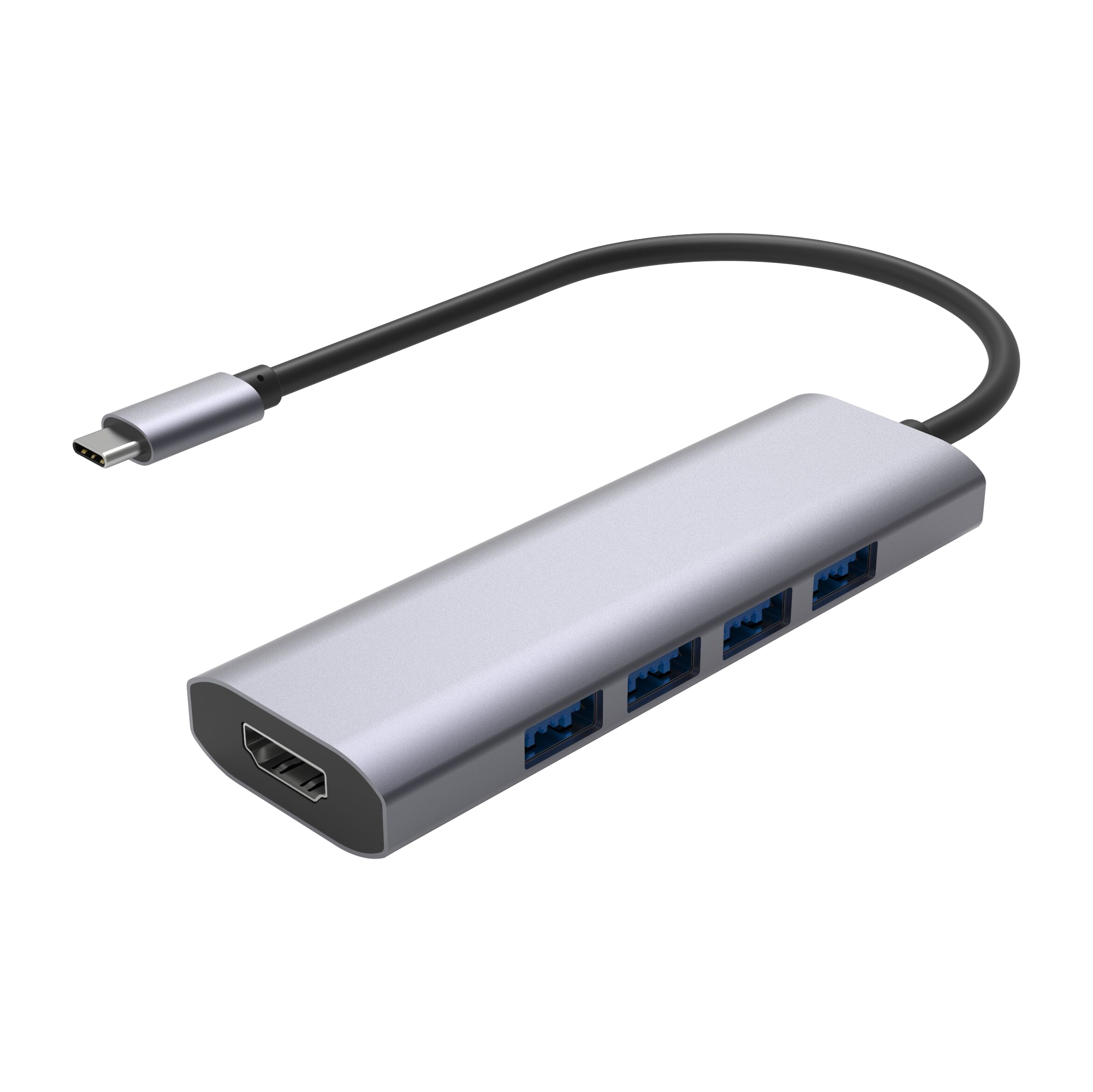 5 In 1 Type C to HDMI*4 USB 3.0 Multi Port Adapter