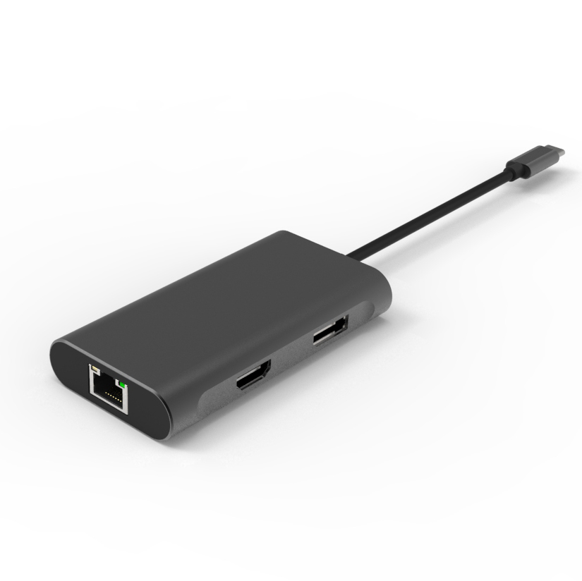 6 in 1 8K UHD USB Type C Multiport Adapter HDMI, DisplayPorts, Ethernet Ports