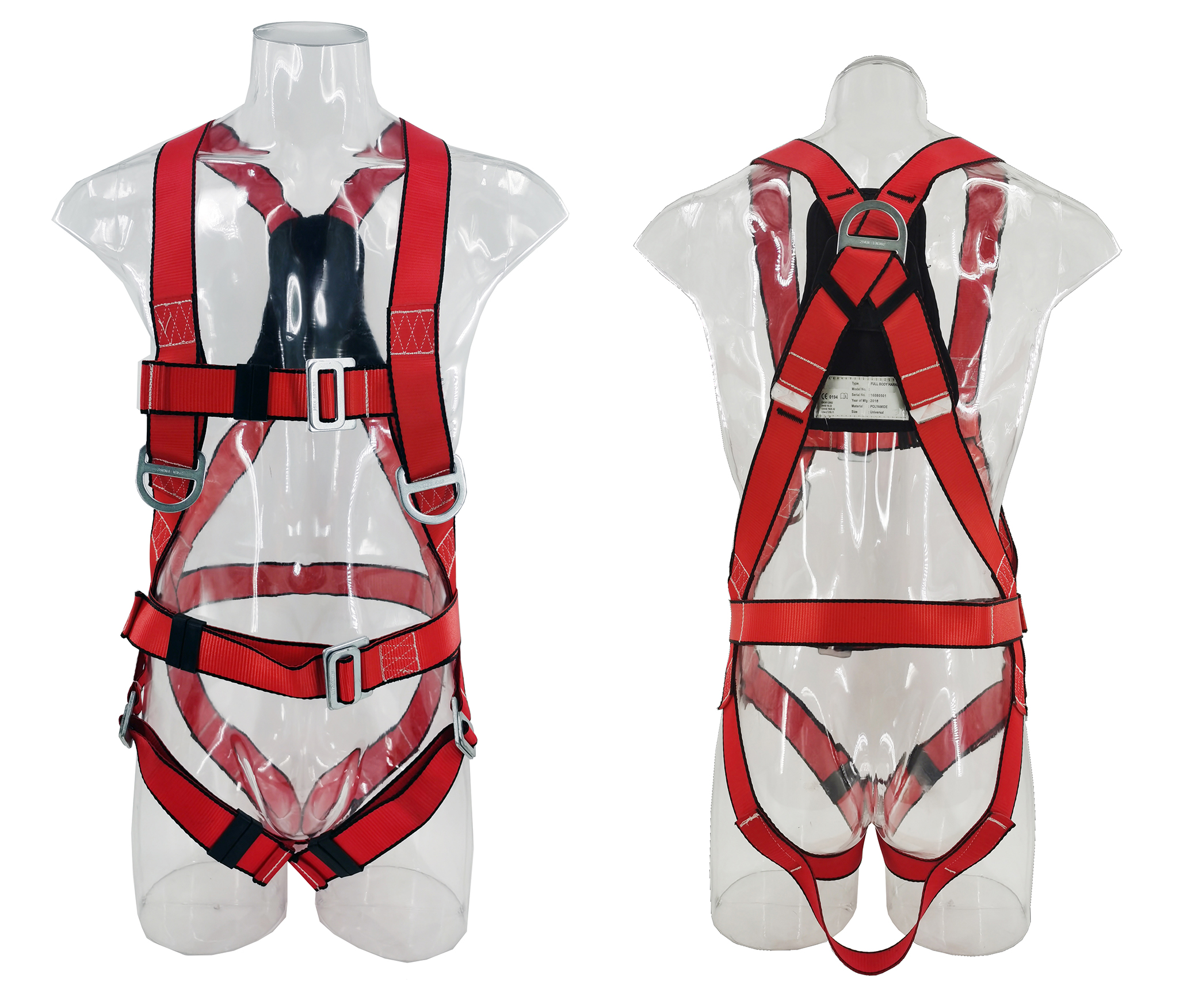 QS009 Full Body Safety Harness with Waist Belt 3 D ring 4 Point