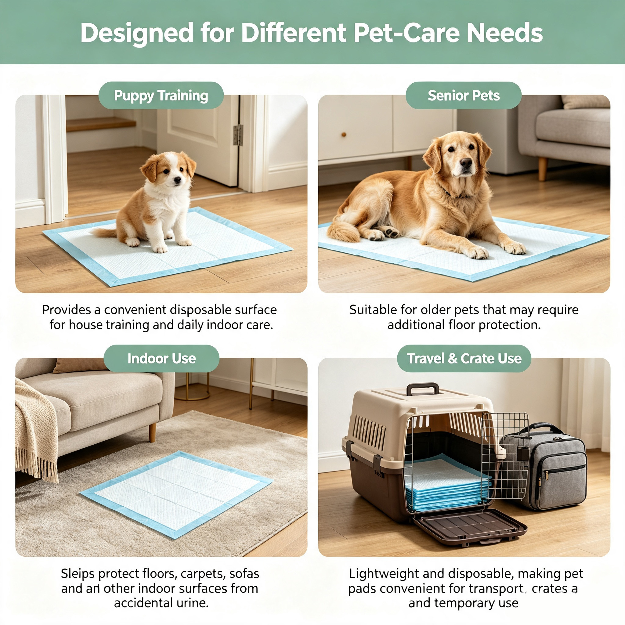 Applications des tapis de chiot