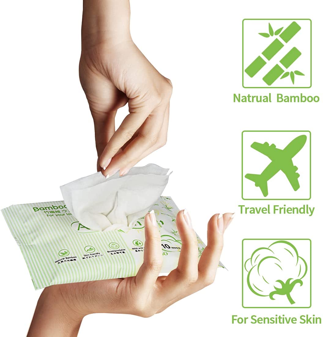 Biodegradable Organic 100% Bamboo Baby Wet Wipes For Sensitive Skin