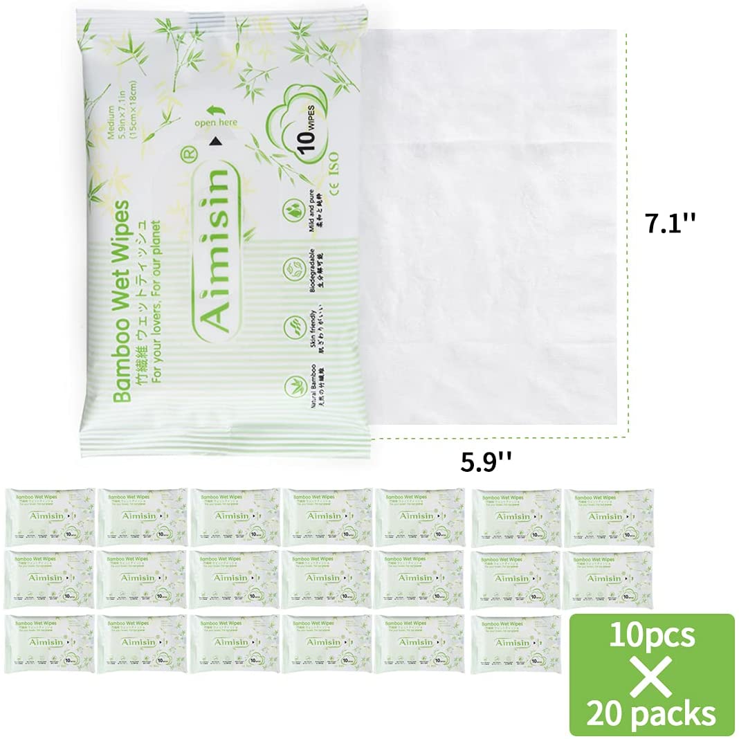 Biodegradable Organic 100% Bamboo Baby Wet Wipes For Sensitive Skin
