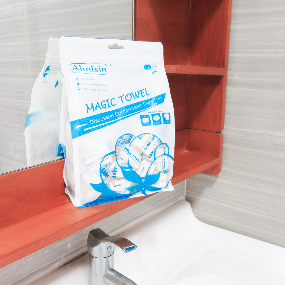 Serviette magique compressée Aimisin