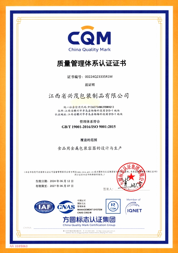 2024-兴茂包装-ISO9001-中文xhz