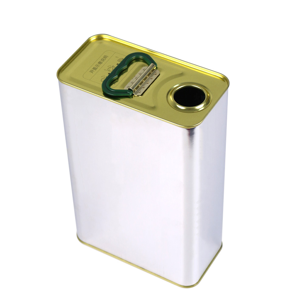 3L Printed Square Empty Edible Oil Can with Flexible Spout