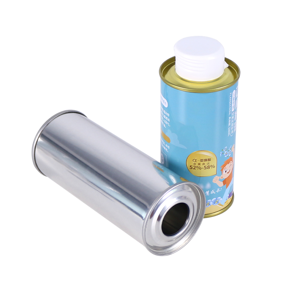 250ml Small Olive Oil Tin Cans Food Grade Recycled Round Metal Tin for Cooking Oil