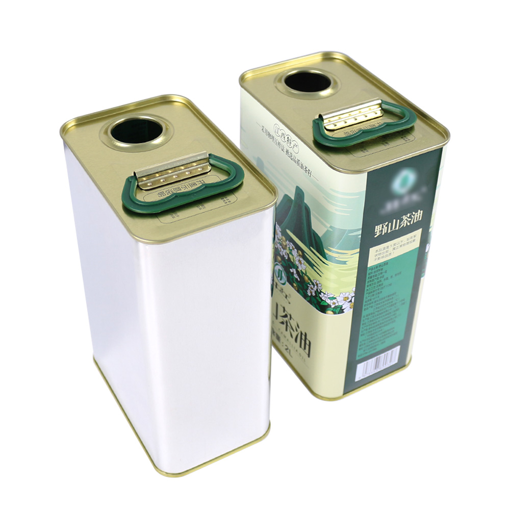 2 Liter Food Grade Square Empty Extra Virgin Olive Oil Tin Cans Packaging