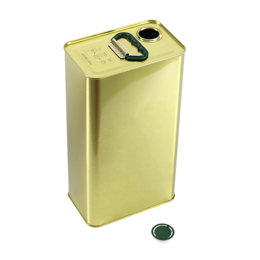 5L Empty Olive Oil Tin Can with Plastic Spout Cap
