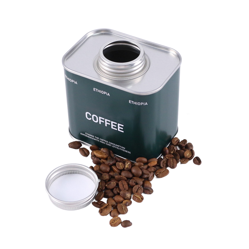 100g Empty Coffee Bean Tin Can Packaging with Valve