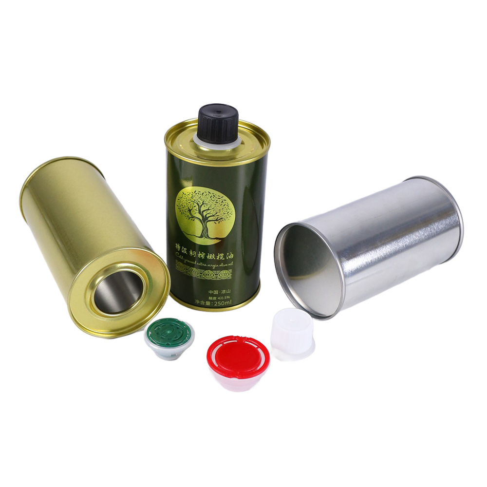 Diameter 65mm Empty Round Olive Oil Metal Tin Can