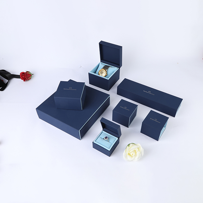 PL1  English style navy blue two-tone jewelry box