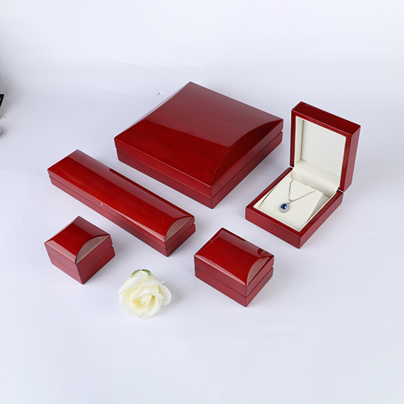 W2  solid wood with burgandy glossy painting jewelry box