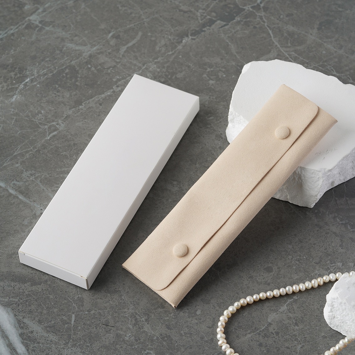 BS-06  travel Superfiber Jewelry Roll Pouch for Necklaces