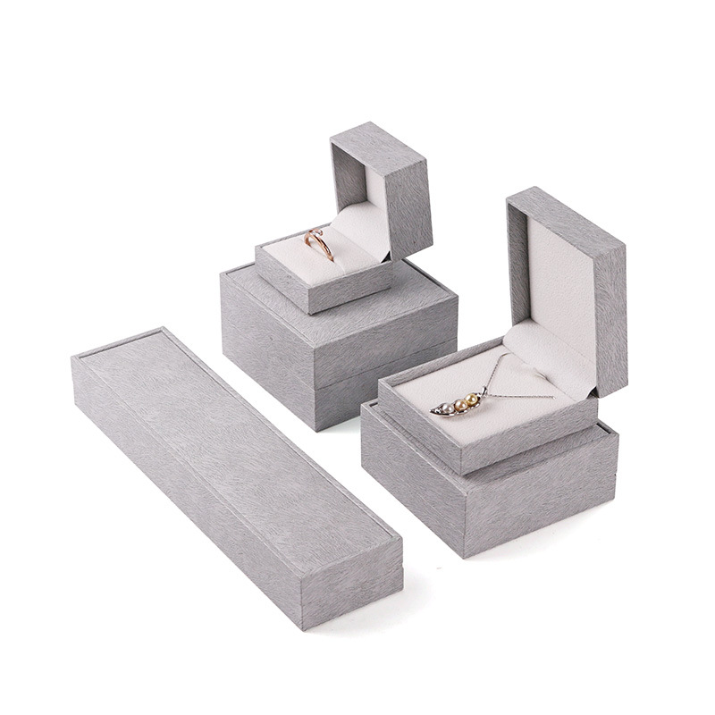 XY0057 classical plastic jewelry box sets covered with texture paper
