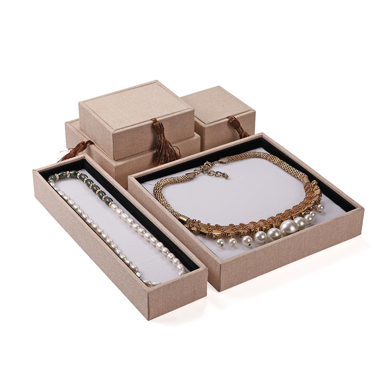 XY0063  Guofeng series MDF wooden box wrapped linen for jewelry & wathc storage box