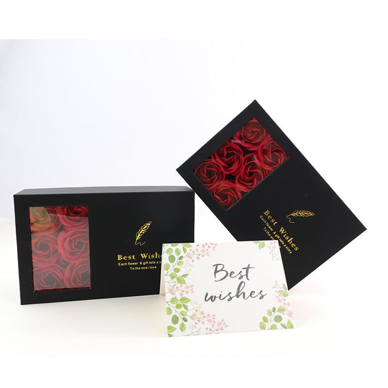 XY0151 Classical cardboard jewelry gift  box with soap flower