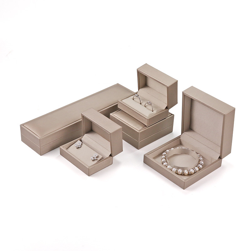 XY0093  Simple style  pull-silk PU leather right Angle straight edge jewelry packaging box
