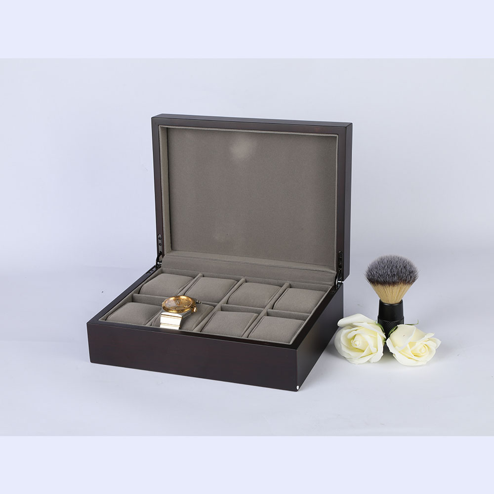 WA-1  Customizable matt brown paint wooden watch collection boxes