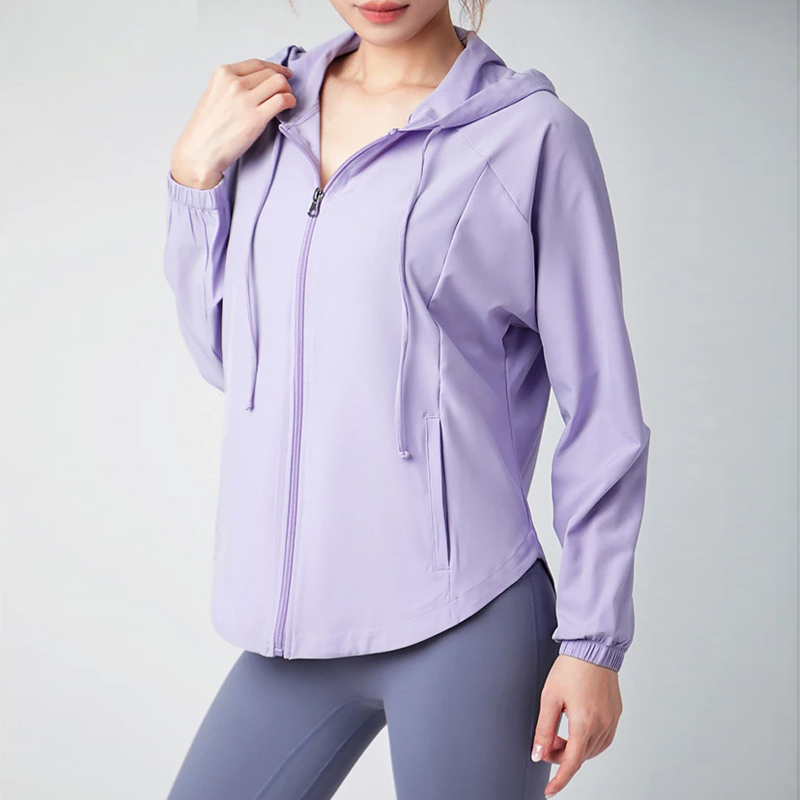 Hardloopjas Dames Sportjassen Fitness oversized jas met ritssluiting en capuchon