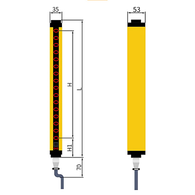 Safety grating light curtain sensor stamping equipment detail (2)gug