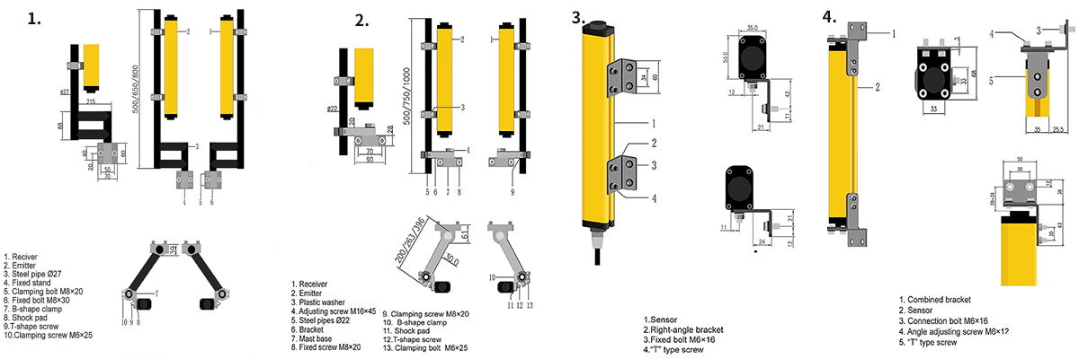 Safety grating light curtain sensor stamping equipment detail (6)dbc