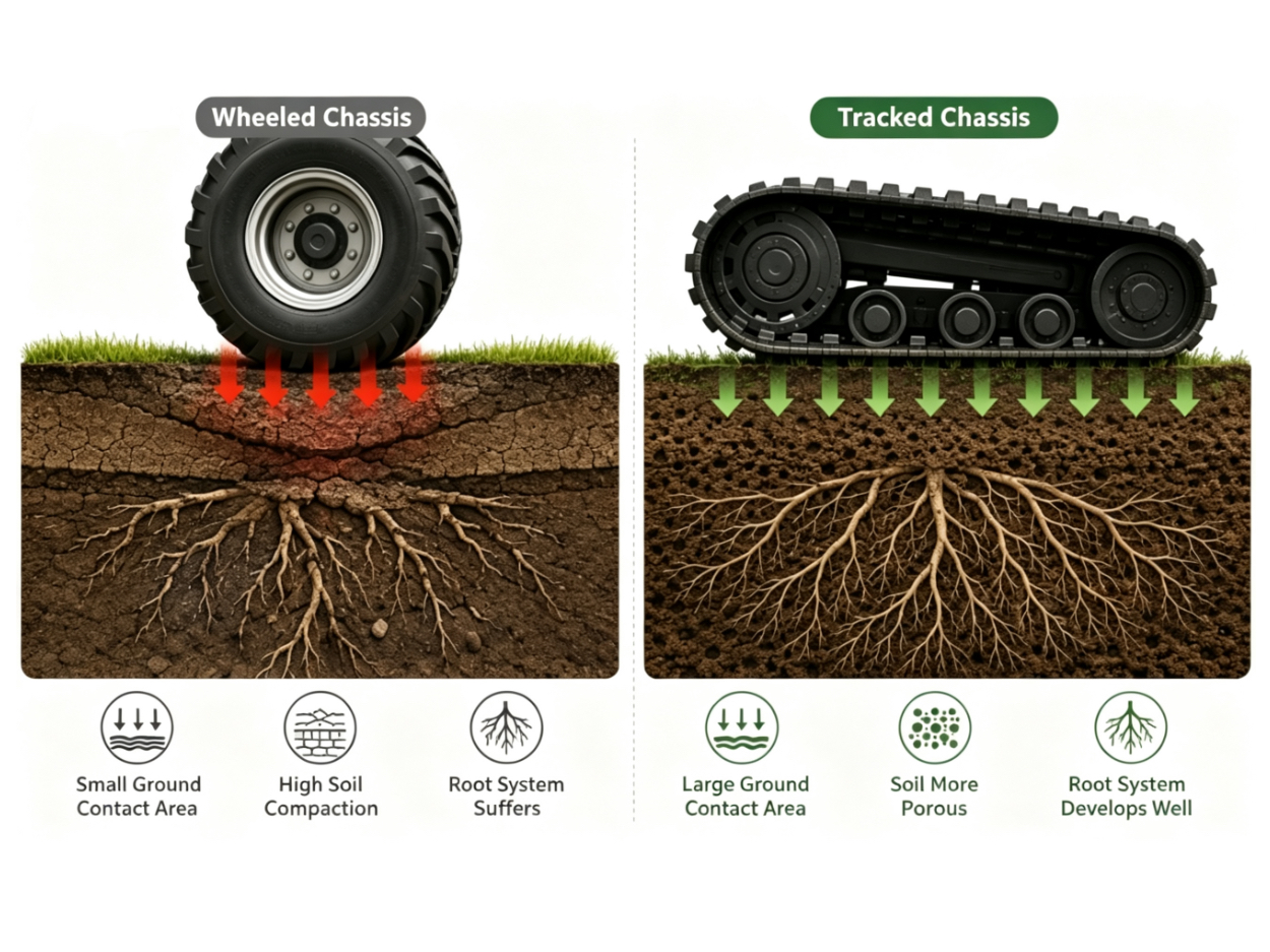 Why Tracked Agricultural Robots Perform Better on Sloped and Uneven Terrain
