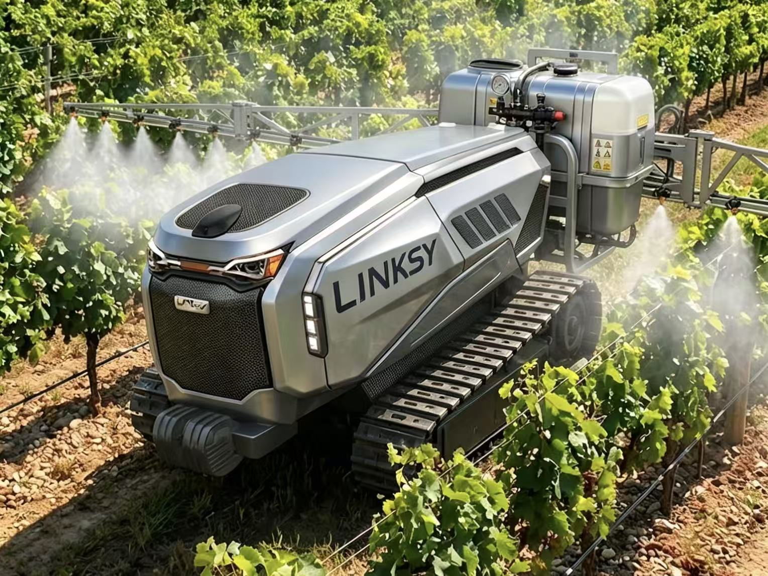 Diseñado para satisfacer las necesidades reales de los huertos: Presentamos el robot agrícola inteligente LINKSY® de 65 CV.