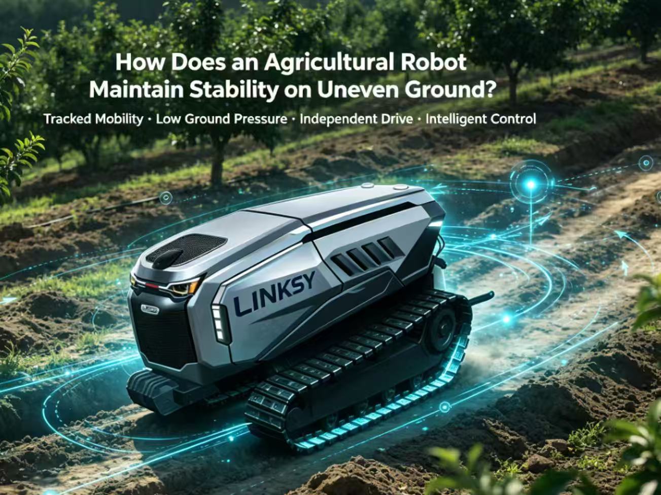 How Does an Agricultural Robot Maintain Stability on Uneven Ground?