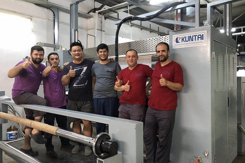KUNTAI Hot Melt Glue Laminating Machine Sucessfully Running in Turkey