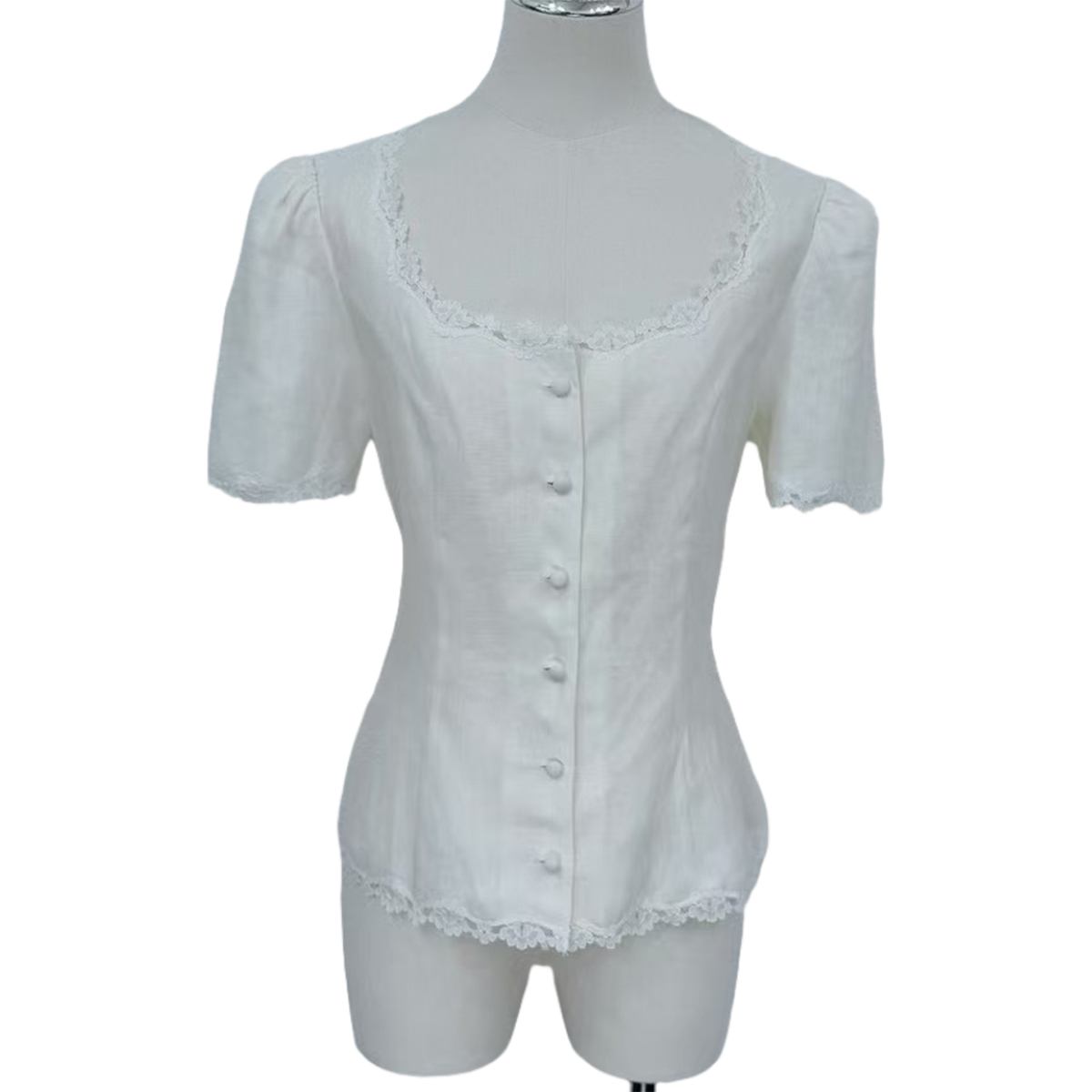 Ethereal Linen Peplum Top with Lace Trim | Cottagecore & Resort Wear | China ...