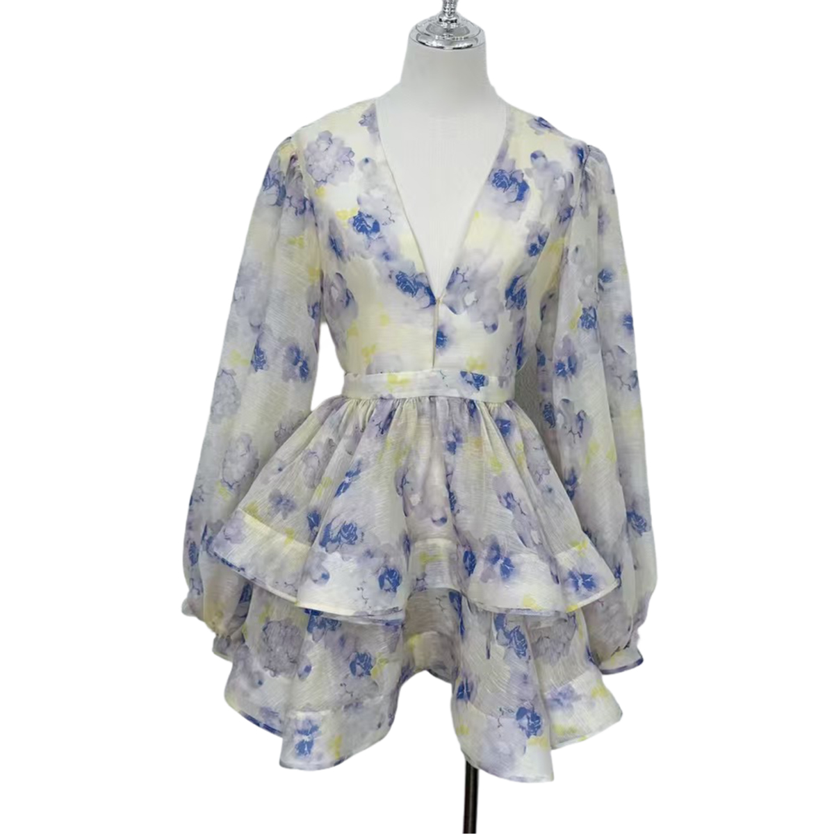 Bohemian Floral Mini Dress with Voluminous Sleeves | China Suppliers & Factory | Cottagecore & Festival Fashion