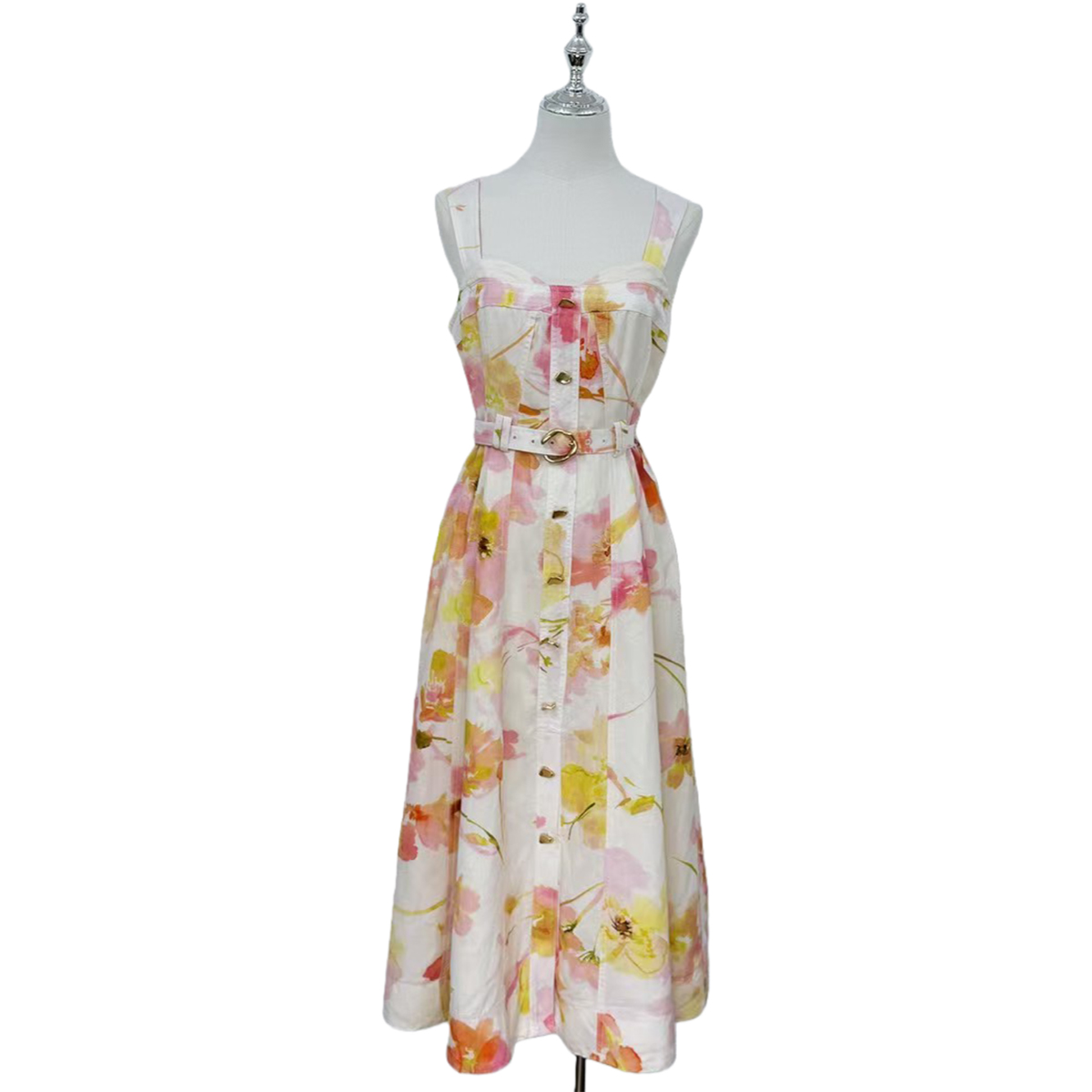 Bohemian Floral Print Midi Dress with Customizable Details | Resort & Wedding Guest Style | OEM/ODM​
