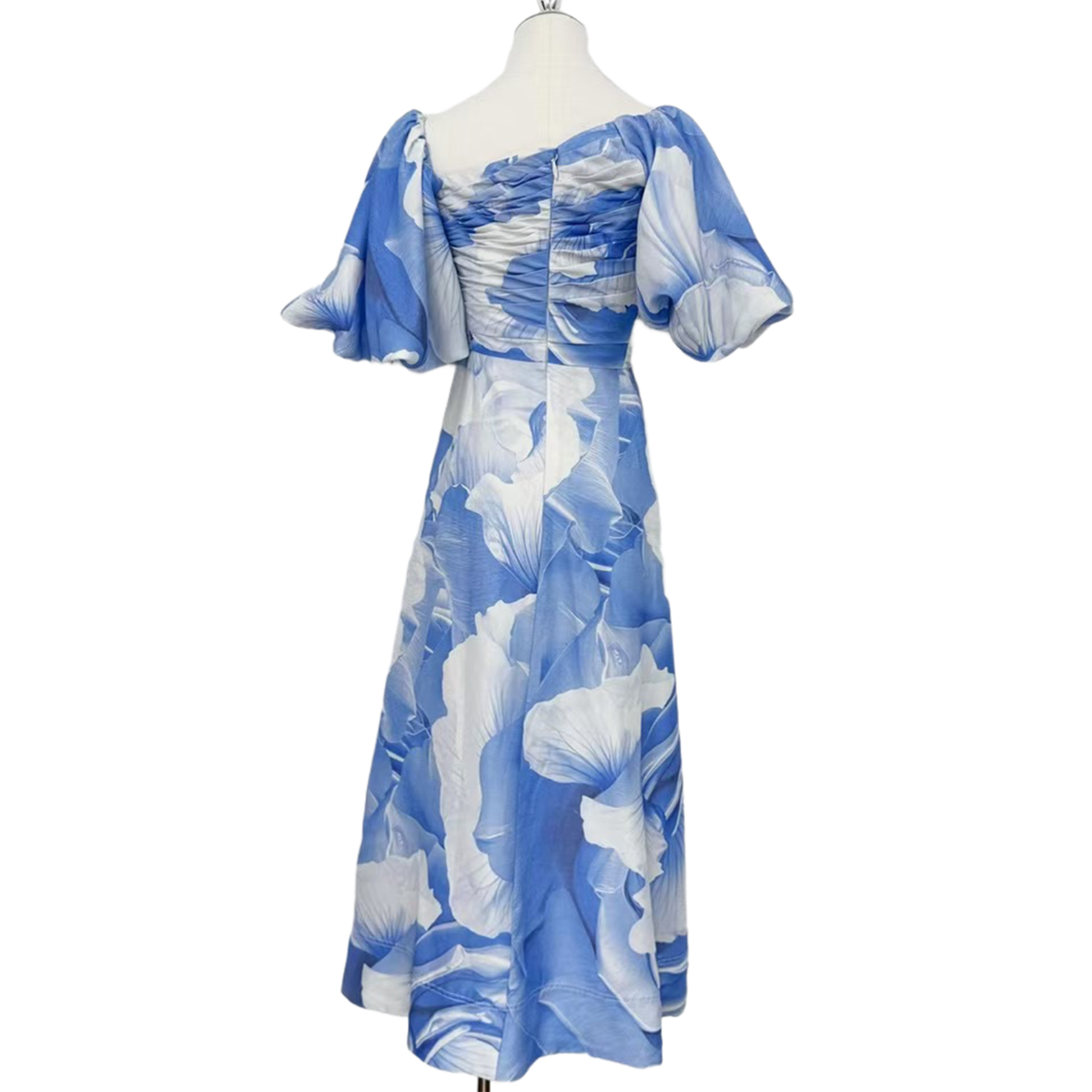 Bohemian Floral Print Midi Dress with Statement Sleeves Resort & Wedding Guest Dress OEMODM (2).jpg