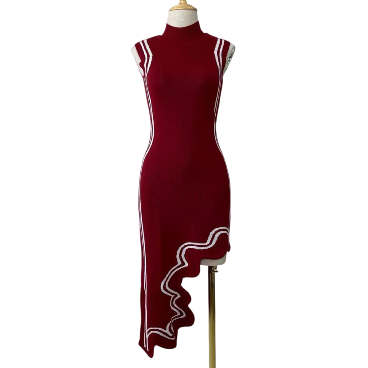 Eco-Chic Knit Dress with Cable Detailing | Sustainable Women's Woolen Dress | OEM/ODM​​
