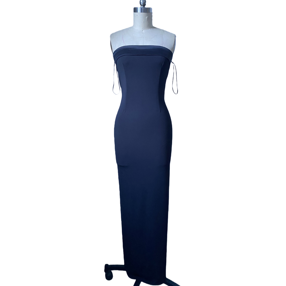 Elegant Black Satin Maxi Dress | Formal Evening Gown | OEM/ODM