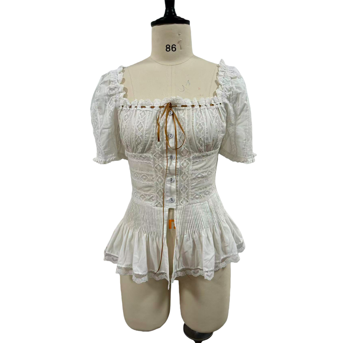 Elegant Edwardian-Inspired Cotton Blouse