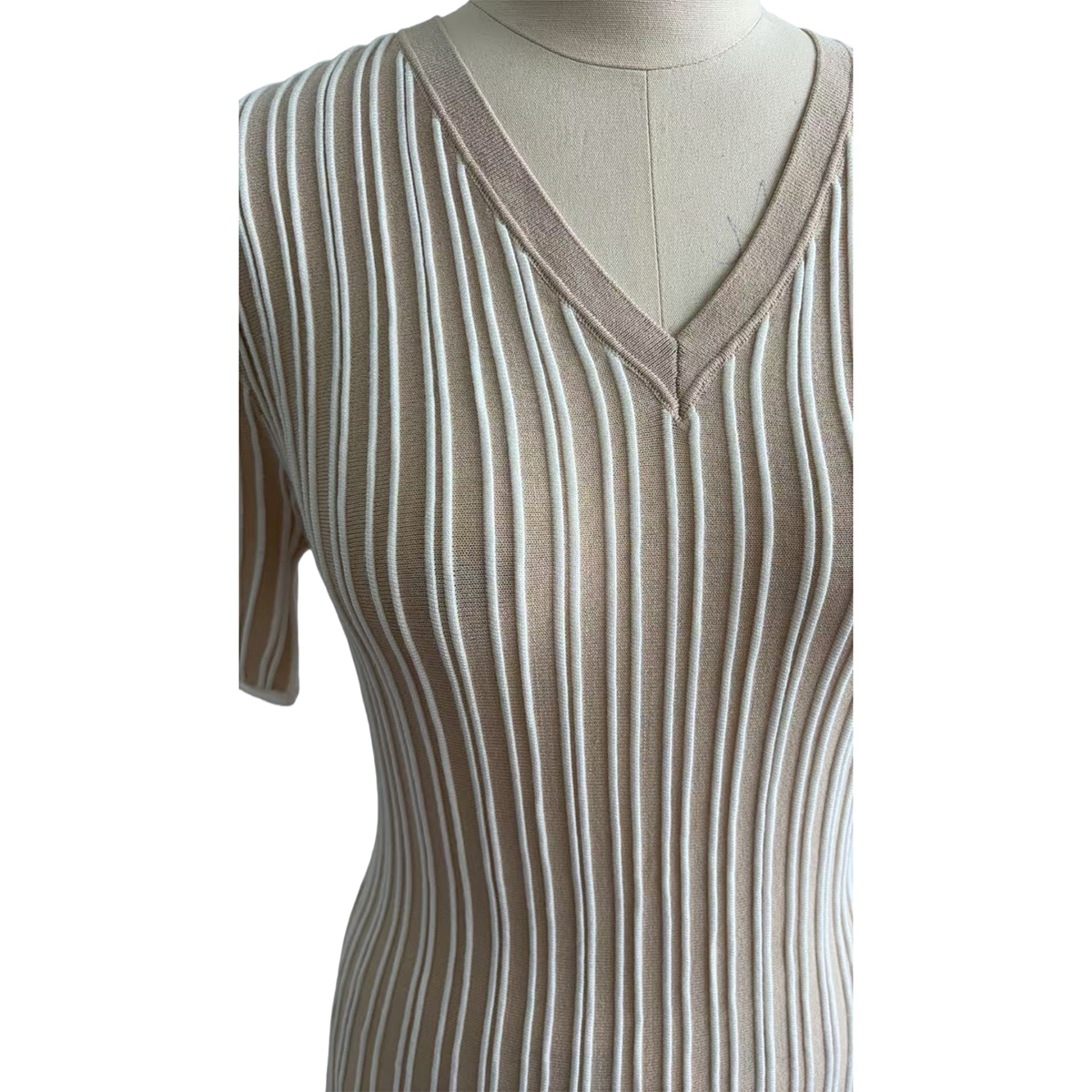 Elegant Rib Knit Sweater Dress Versatile Women's Jumper Dress OEMODM (2).jpg