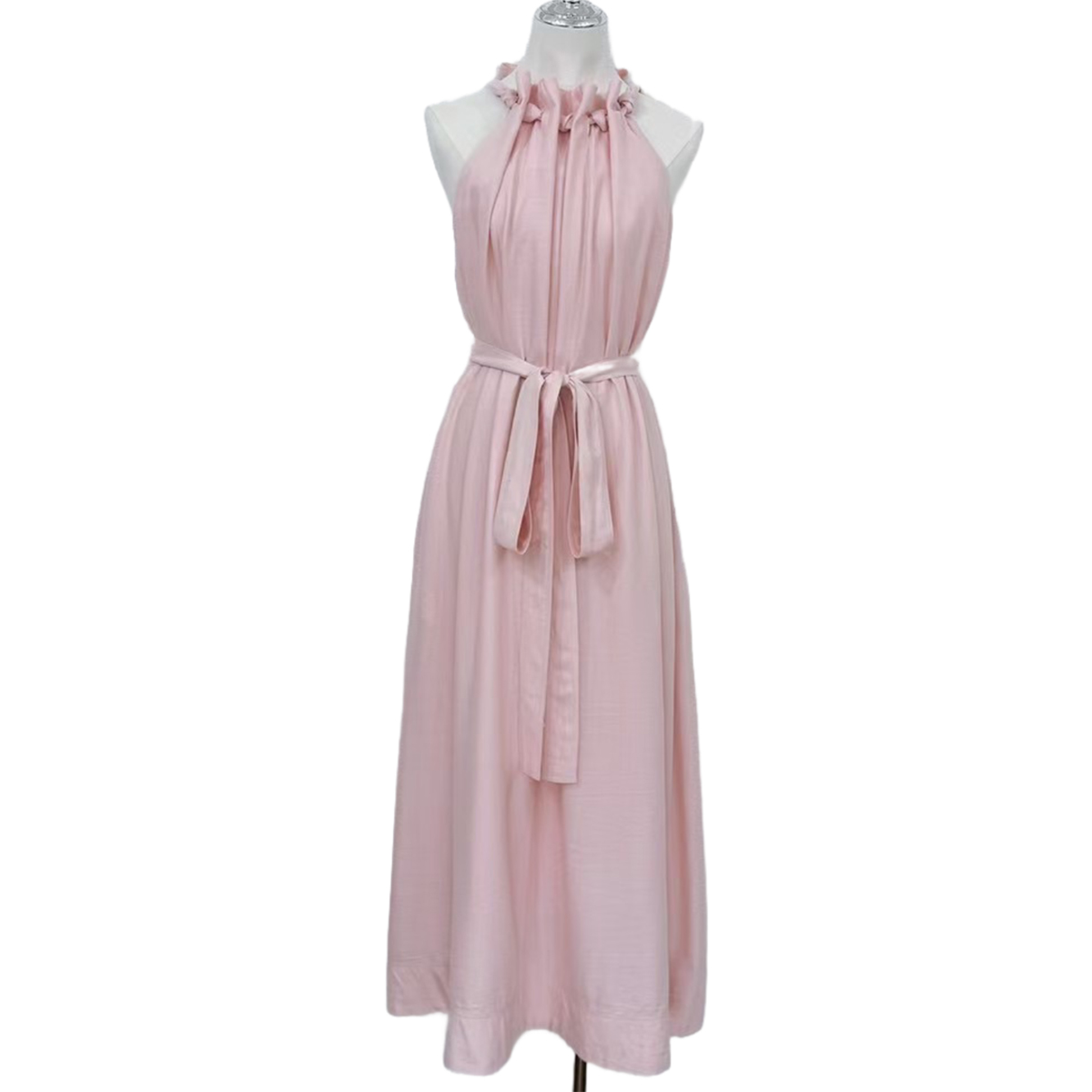 Ethereal Baby Pink Linen Midi Dress | Resort & Garden Party Essential | OEM/ODM​