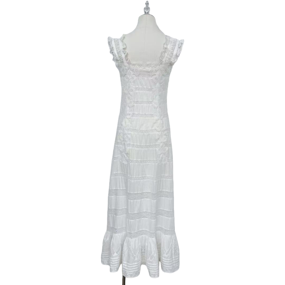 Ethereal White Organic Cotton Slip Dress Bohemian Wedding Guest & Resort Wear OEMODM (2).jpg